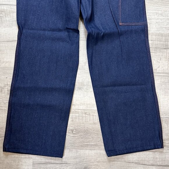 NWT Vintage 70’s BIG MAC Industrial Jean 38x32 Carpenter Workwear Dark Denim NOS - Picture 8 of 10